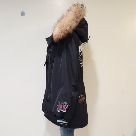 ๐ฅHOT ITEM!๐ฅMOUSSY Termolite Flight Patchwork Shearling/ Asiatic Racoon Parka - Picture 3 of 16